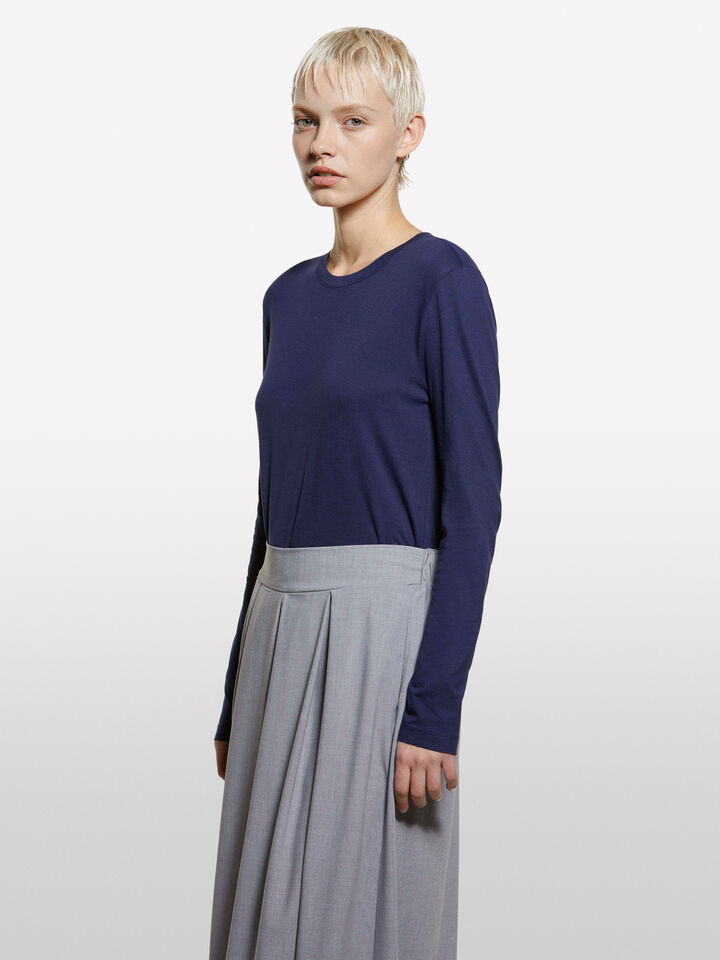 Blue long sleeve t-shirt - women's long sleeve t-shirts - Dark Blue | Sisley image number 3